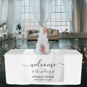 Tenture Elégant script Calligraphy Mariage de table Runner