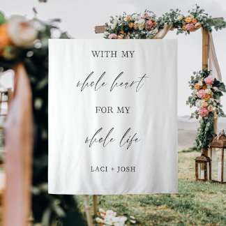 Tenture Elegant Script Wedding Backdrop | Personalized 
