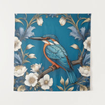 Élégant turquoise Kingfisher Bird Floral