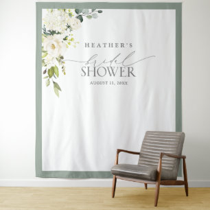 Tenture Elégante Aquarelle verte Florale Douche Photo Boot