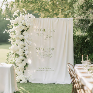 Tenture Élégante Bannière de bienvenue du Mariage blanc & 