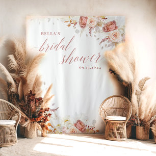 Tenture Elégante Dusty Rose Floral Fête des mariées fond
