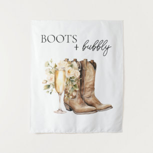 Tenture Élégantes Bottes et Bridal Shower Western Bulles