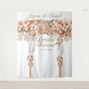 Tenture Élégantes roses beige mariage floral bride