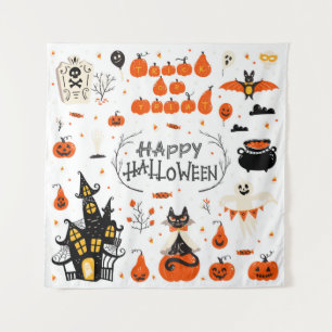 Tenture Eléments de design Halloween. Cliparts d'Halloween