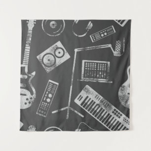 Tenture Éléments musicaux : vintage arrière - plan sans so