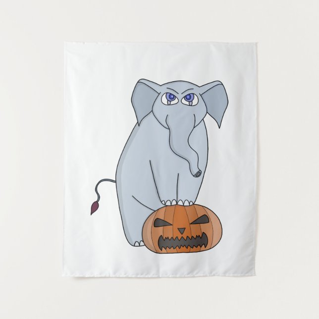 Tenture Eléphant citrouille (Devant)