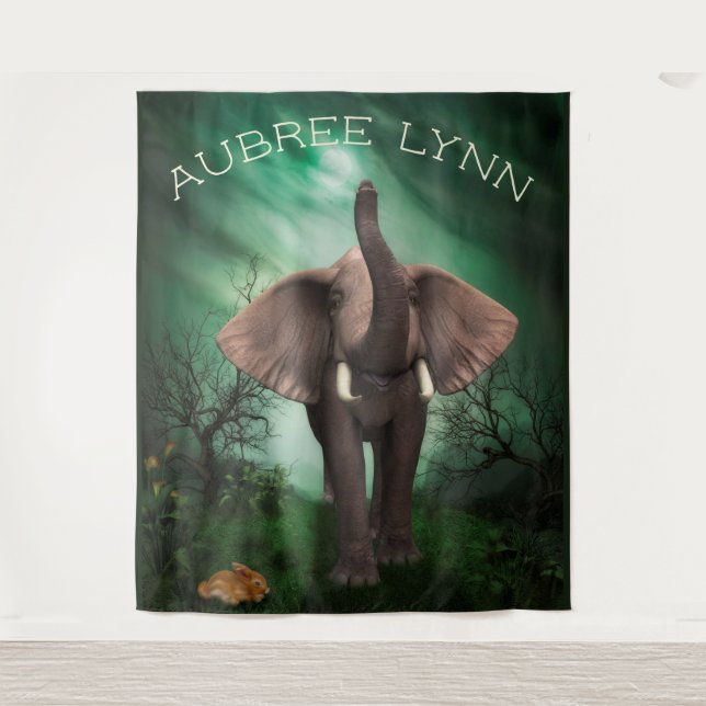 Tenture Éléphant et lapin (Devant)