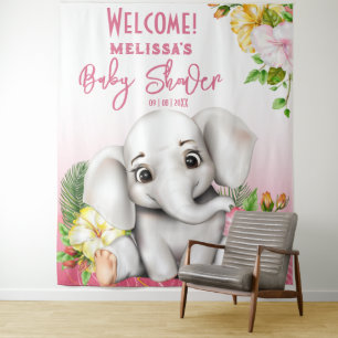 Tenture Elephant Safari Tropical Jungle Baby shower
