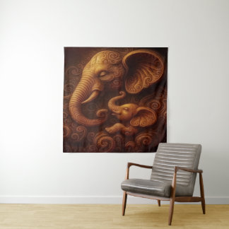 Tenture Éléphants compatissants