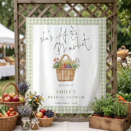 Tenture Elle est hors du marché Sage Gingham Bienvenue
