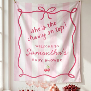 Tenture Elle est la cerise sur le gâteau Baby Shower Toile