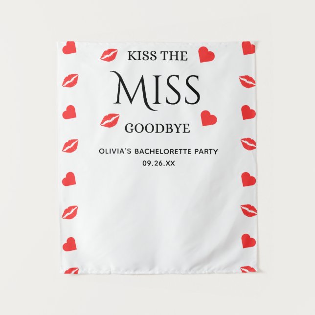 Tenture Embrassez la photo Miss Goodbye Bachelorette (Devant)