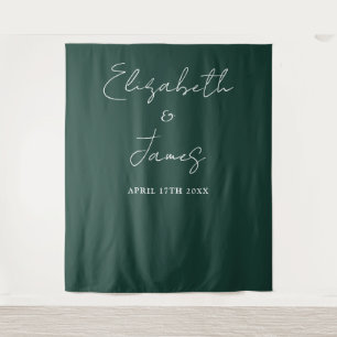 Tenture Emerald Green Minimalist Mariage photo fond