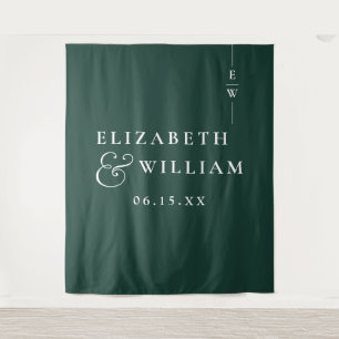 Tenture Emerald Green Minimalist Mariage photo fond
