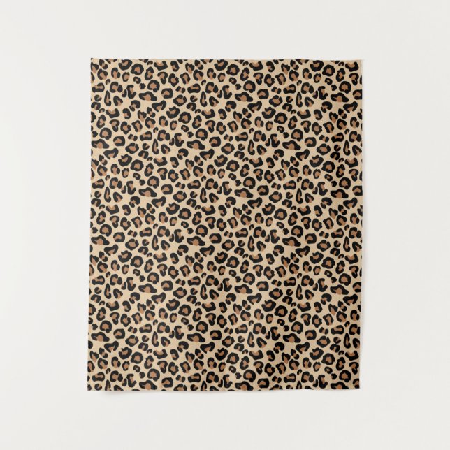 Tenture empreinte de léopard, Noir, Brown, Rouille et Tan (Devant)