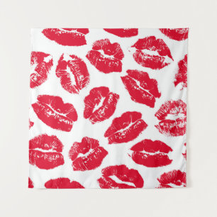 Tenture Empreinte Kiss Lèvres rouges : Vintage sans fil