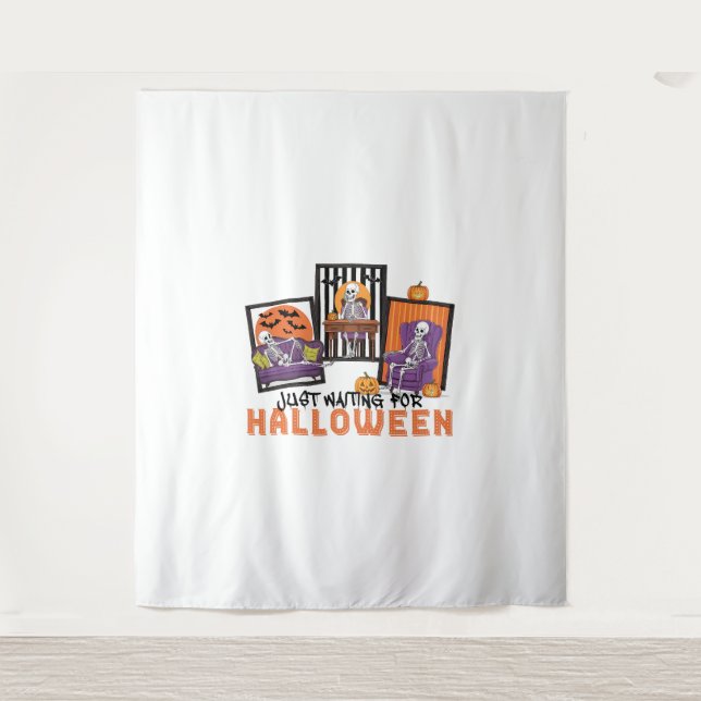 Tenture En attente des vidéos d'automne d'Halloween (Devant)