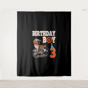 Tenture Enfant de 3 ans - Garçon d'anniversaire - Moto tou