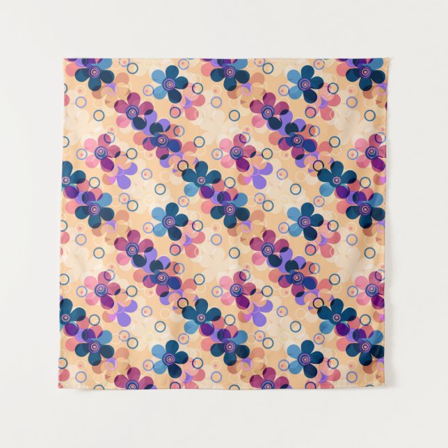 Tenture Enfants Abstraits mignon dessin animé fleurs fleur (Devant)