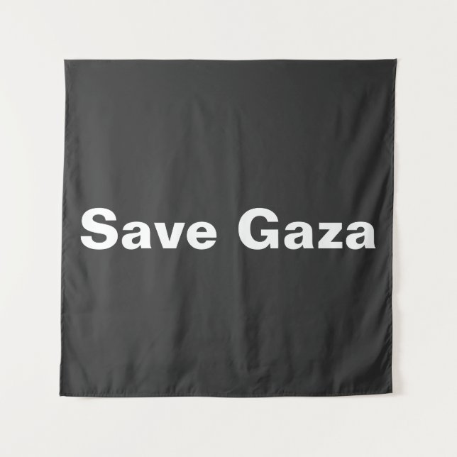Tenture Enregistrer Gaza Texte Simple Soutenir Gaza (Devant)