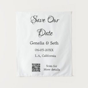 Tenture Enregistrez la date code QR simple minimal détails