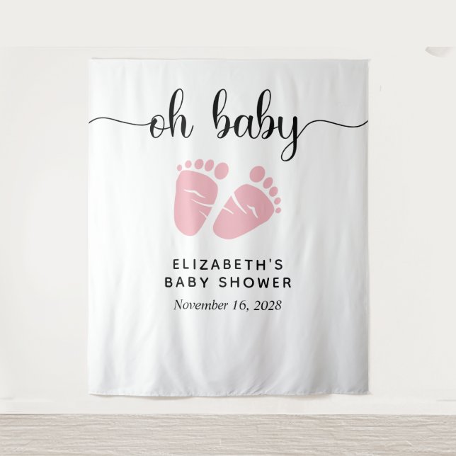 Tenture Enseigne de bienvenue pour shower de bébé fille To (Devant)