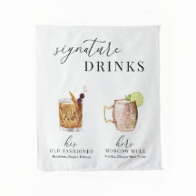 Enseigne de boissons signatures élégantes à l'aqua