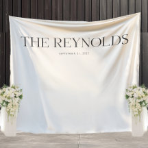 Enseigne de mariage en tissu personnalisée Bienven