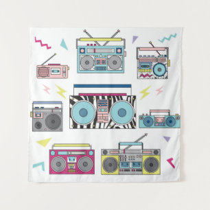 Tenture Ensemble de divers lecteurs de cassettes vintages.