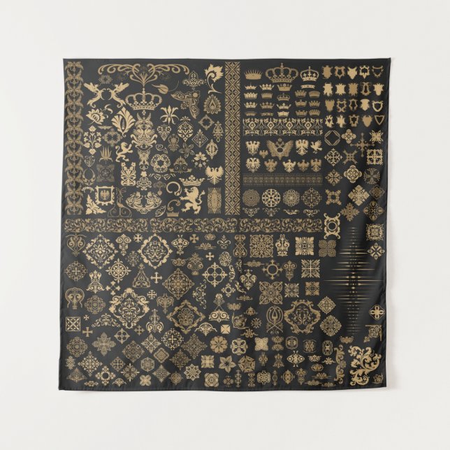 Tenture Ensemble d'éléments baroques méga (Devant)