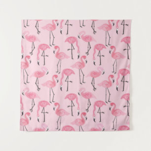 Tenture Ensemble Flamant rose rose, Motif d'été tropical.