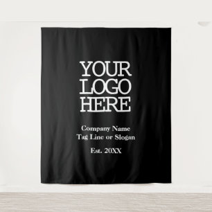Tenture Entreprise Ajoutez votre logo et votre slogan Noir