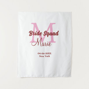 Tenture Equipe de mariée ajouter nom monogramme demoiselle