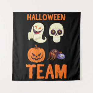 Tenture Équipe d'Halloween Squelette Citrouille Ghost Spid