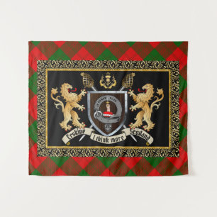 Tenture Erskine Clan Badge & Motto avec Lions 