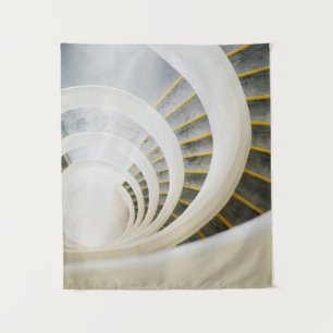 Tenture Escaliers noirs et blancs en spirale