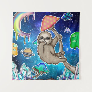Tenture Espace Galaxie Paresseux Champignons Cosmiques Cri