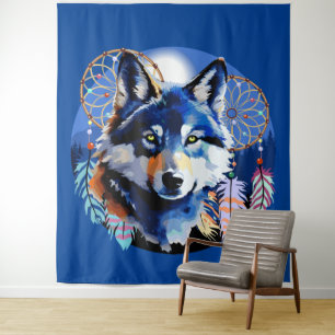 Tenture Esprit animal indigène Wolf