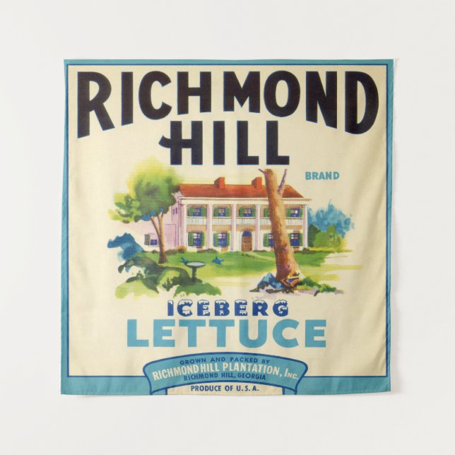 Tenture Étiquette de la caisse de laitue de Richmond Hill  (Devant)