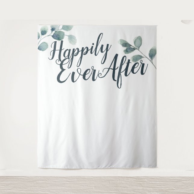 Tenture Eucalyptus Bleu joyeusement Mariage (Devant)