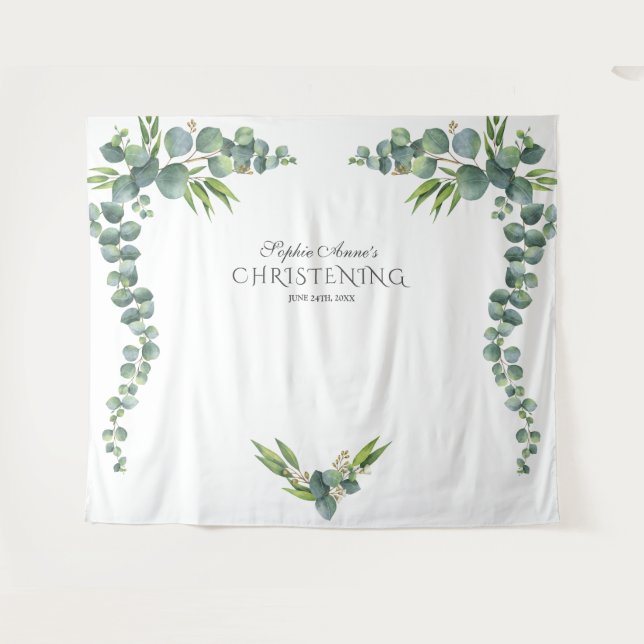 Tenture Eucalyptus Eucalyptus Fille Prop de Christening (Devant (Horizontal))