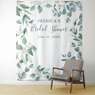 Tenture Eucalyptus Fête des mariées Chic Photo Booth fond