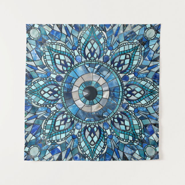 Tenture Evil Oeil Amulet Mosaic Mandala Art (Devant)