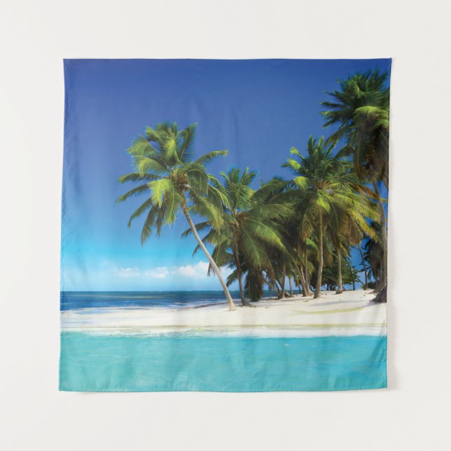 Tenture Exotic beach throw pillow (Devant)