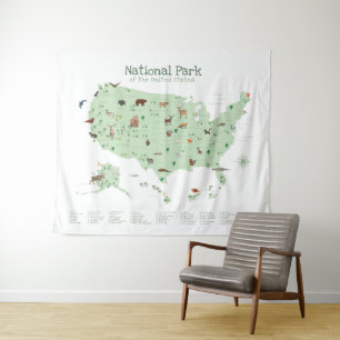 Tenture Explorez la carte du parc national Woodland Nurser