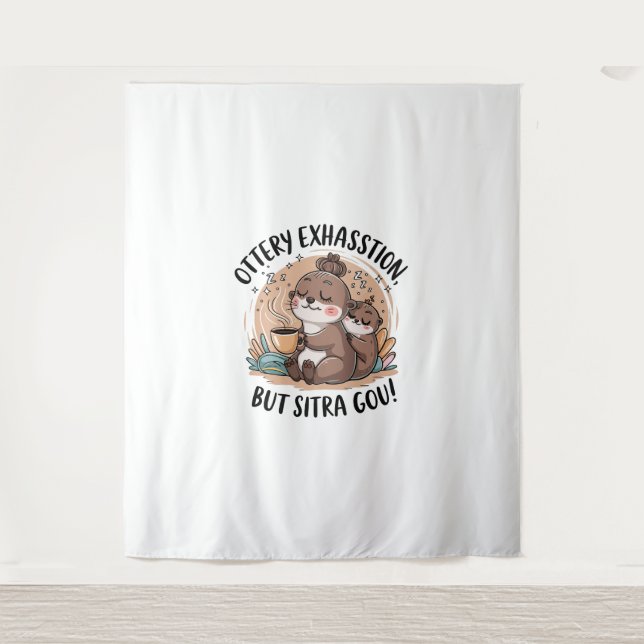 Tenture Expression de l'Otterie mignonne Sloth et Baby (Devant)