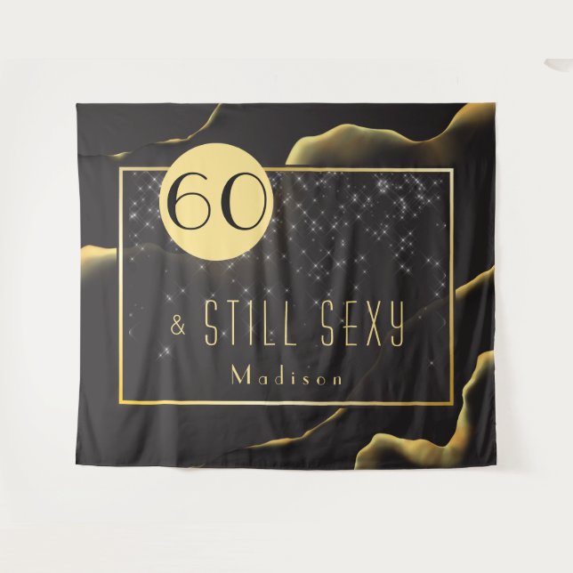 Tenture Fab 60e anniversaire Cool Inky Black Tapestry (Devant (Horizontal))