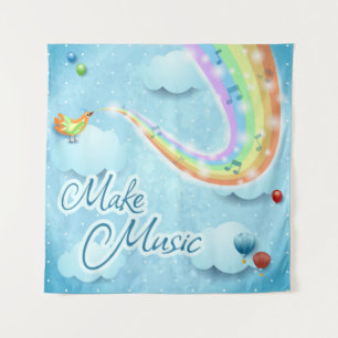 Tenture Faire de la musique, art numérique