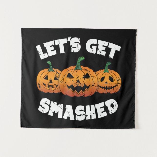 Tenture Faisons tomber Citrouille Jack-o'-lantern Hallowee (Devant (Horizontal))